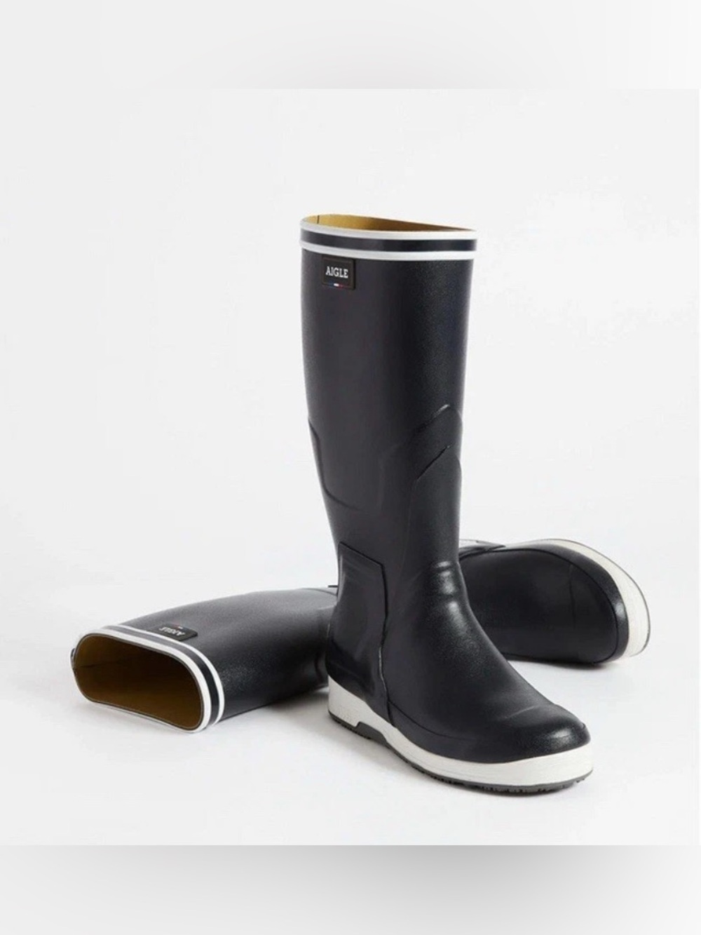 AIGLE Men's Brea Bottle Wellington Rain Boots Navy Blue Classic 40 US 7 NEW NIB